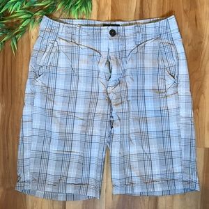 American Eagle Long Board Shorts | Gray Plaid